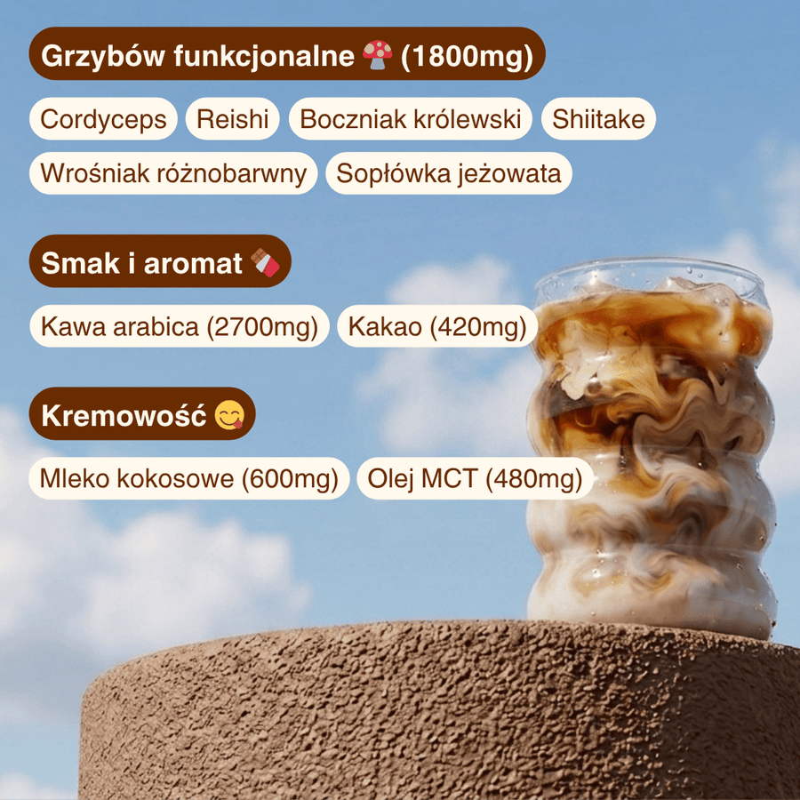 Ingrédients Kawa z grzybami adaptogennymi